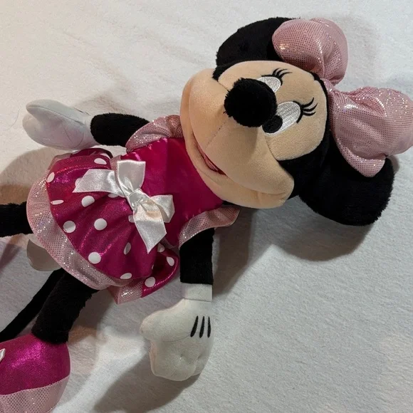 Disney Bundle 2 Minnie Mouse Plush Talking Toy Polka Dots Light up - Picture 10 of 11